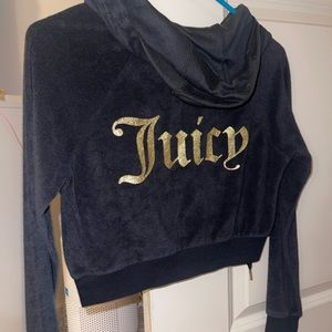 Juicy Couture black label terry cloth cropped hoodie